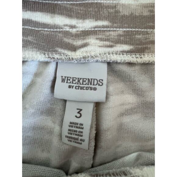 Weekend By Chicos Womens Sz3 Camo Khaki Sweater Pants - Picture 5 of 7